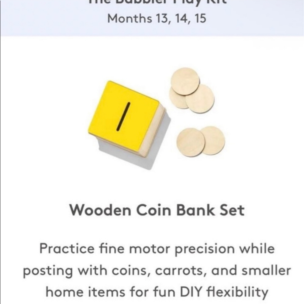 LOVEVERY Coin Box with 5 wooden coins